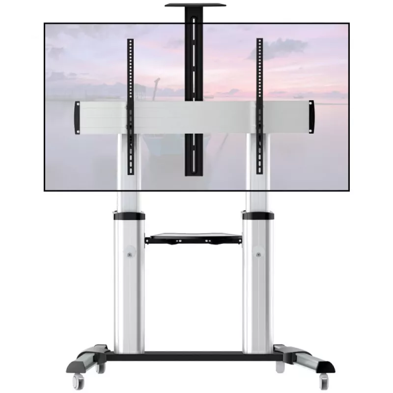 Techly ICA-TR24 suporte de TV móvel, 60-100 polegadas, 100 kg, com prateleiras