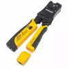 Alicate de cravar e testador de cabos universal modular Intellinet, alicate e testador de cabos 2 em 1: corta, descarna, termina e testa, RJ45/RJ11/RJ12/RJ22
