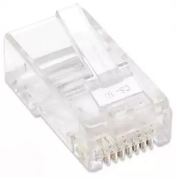 Ficha modular RJ45 Intellinet, Cat5e, UTP, 3 dentes, para condutor maciço, contactos banhados a ouro de 15 µ, pack de 100