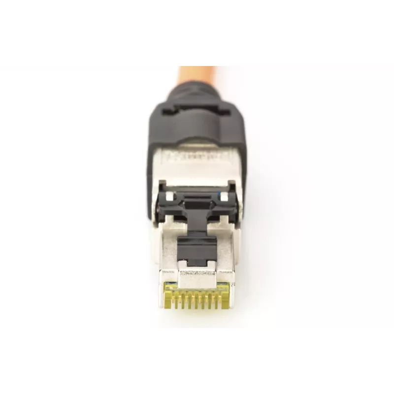Ficha de campo DIGITUS CAT6a - STP, tampa de proteção contra pó, proteção anti-dobra