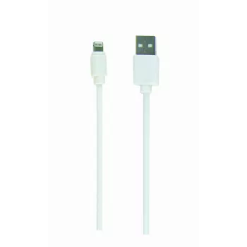 Cabo de carregamento e dados GEMBIRD USB para 8 pinos, 1 m – branco