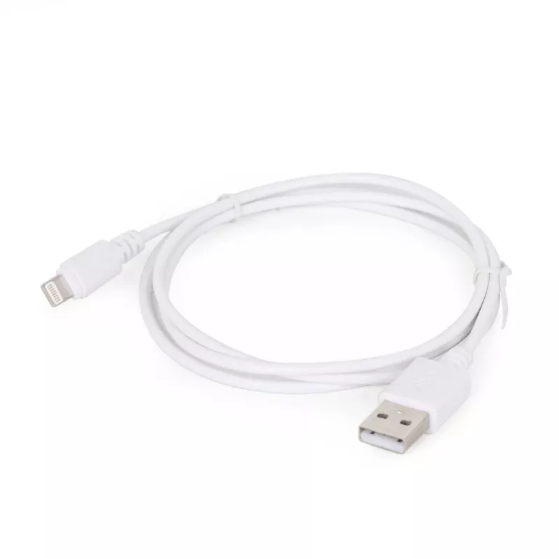 Cabo de carregamento e dados GEMBIRD USB para 8 pinos, 1 m – branco