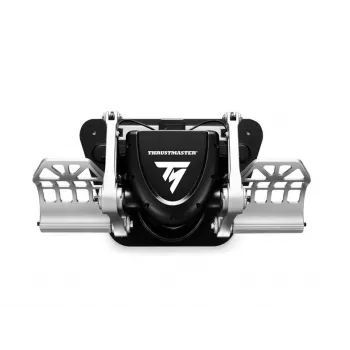 Pedais de leme Thrustmaster TPR preto, prateado USB analógico para simulador de voo PC