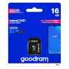Cartão de memória MicroSDHC GOODRAM 16 GB Class 10 UHS-I (U1), leitura 100 MB/s, escrita 10 MB/s, proteção magnética, com adaptador SD