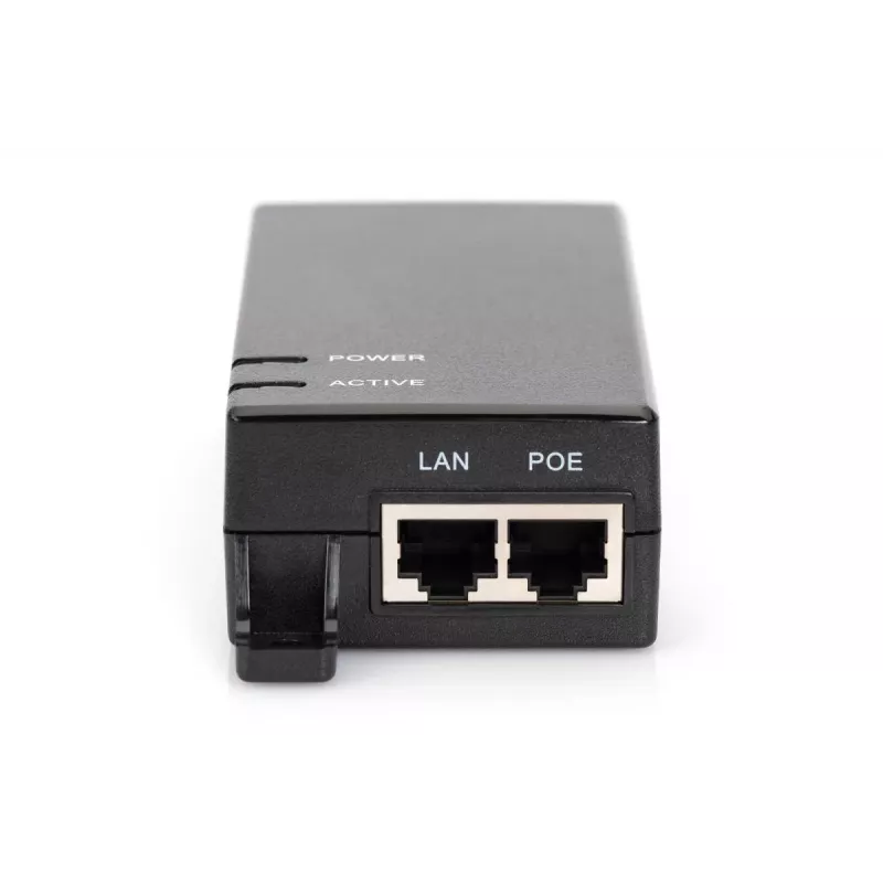 Injetor PoE Gigabit DIGITUS, 802.3af 10/100/1000Mbps, pinos de alimentação: 4/5(+), 7/8(-), saída máx. 48V, 15.4W