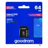 Cartão de memória MicroSDXC GOODRAM 64 GB UHS-I Class 10 (U1), velocidade de leitura 100 MB/s, velocidade de escrita 10 MB/s, com adaptador SD, preto