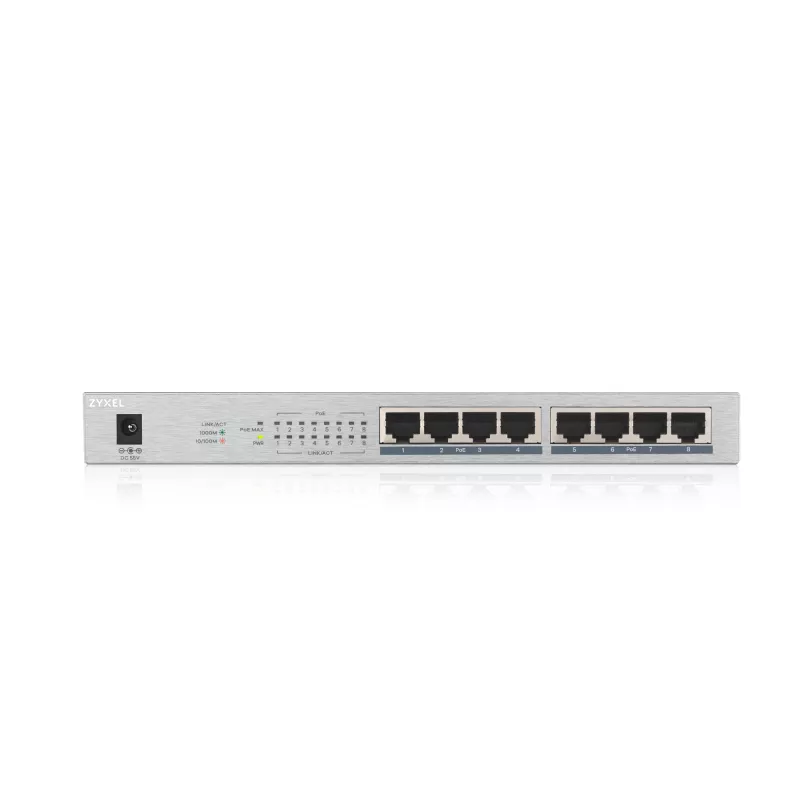 Zyxel GS1008HP Gigabit Ethernet não gerido (10/100/1000) Power over Ethernet (PoE) cinzento