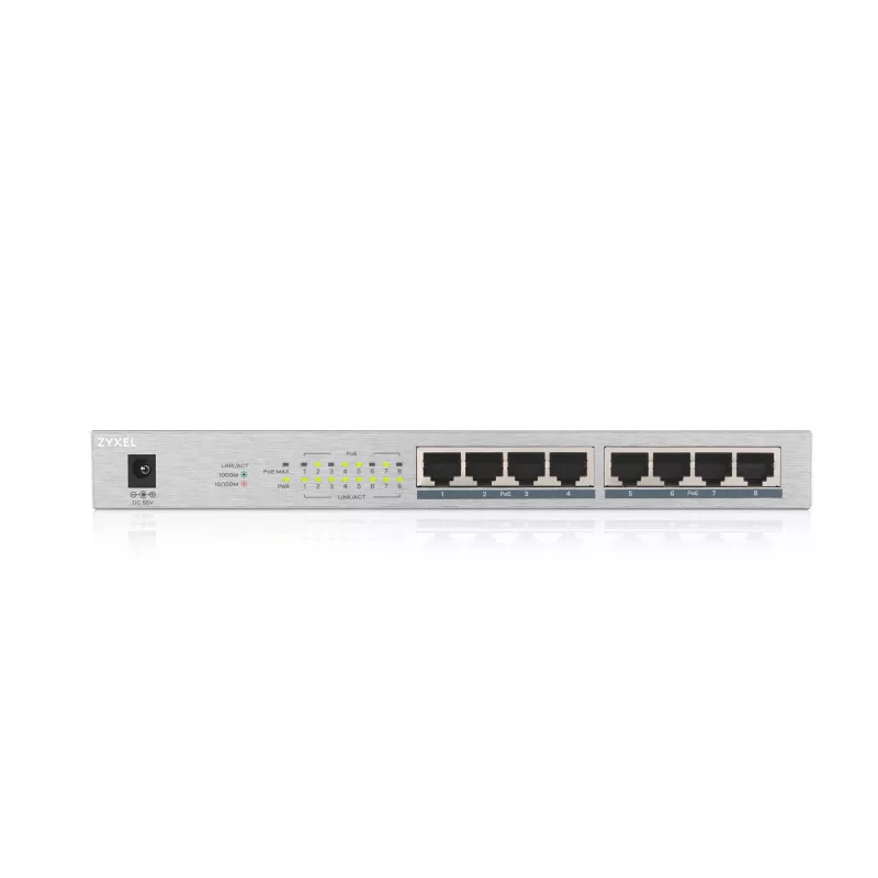 Zyxel GS1008HP Gigabit Ethernet não gerido (10/100/1000) Power over Ethernet (PoE) cinzento