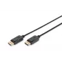 Cabo de ligação DisplayPort DIGITUS, DP M/M, 2m com bloqueio, compatível com DP 1.1a preto