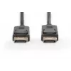 Cabo de ligação DisplayPort DIGITUS, DP M/M, 2m com bloqueio, compatível com DP 1.1a preto