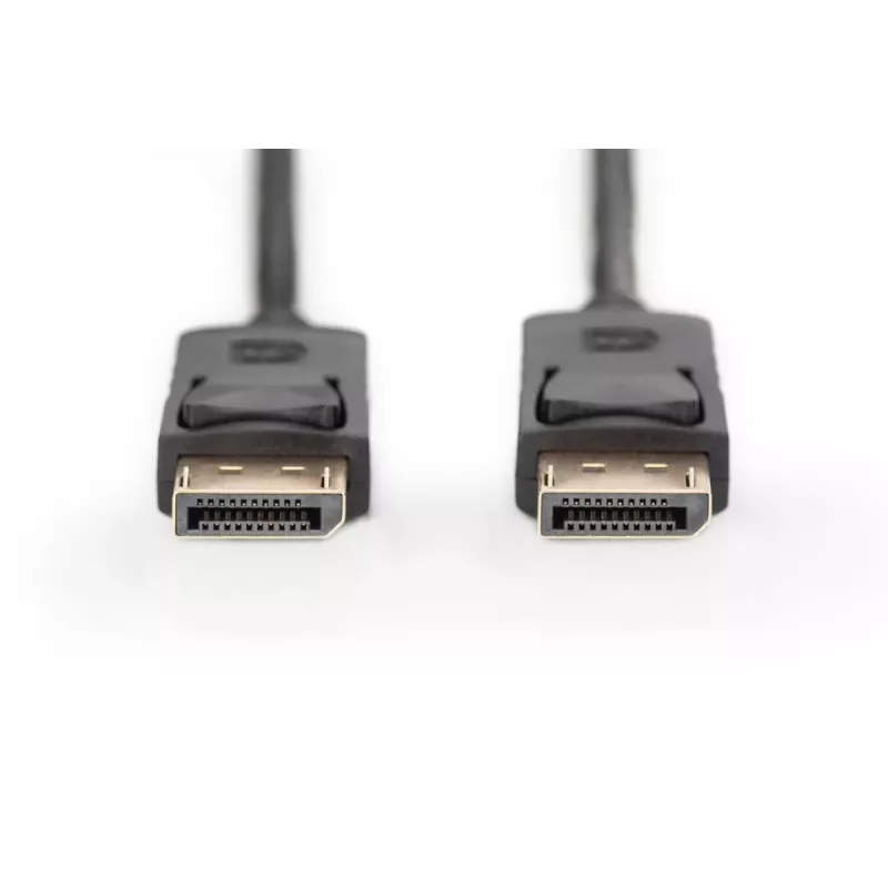 Cabo de ligação DisplayPort DIGITUS, DP M/M, 2m com bloqueio, compatível com DP 1.1a preto