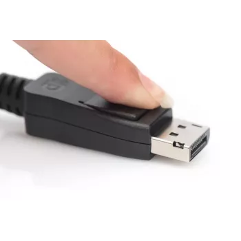 Cabo DisplayPort DIGITUS, M/M, 2 m com bloqueio, Ultra HD 8K, Ver. 1.3/1.4, standard