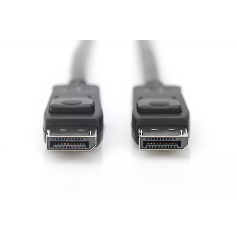 Cabo DisplayPort DIGITUS, M/M, 2 m com bloqueio, Ultra HD 8K, Ver. 1.3/1.4, standard