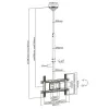 Suporte de teto MACLEAN MC-803 para monitores LED/LCD 23–100 polegadas até 50 kg VESA 600×400