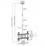 Suporte de teto MACLEAN MC-803 para monitores LED/LCD 23–100 polegadas até 50 kg VESA 600×400