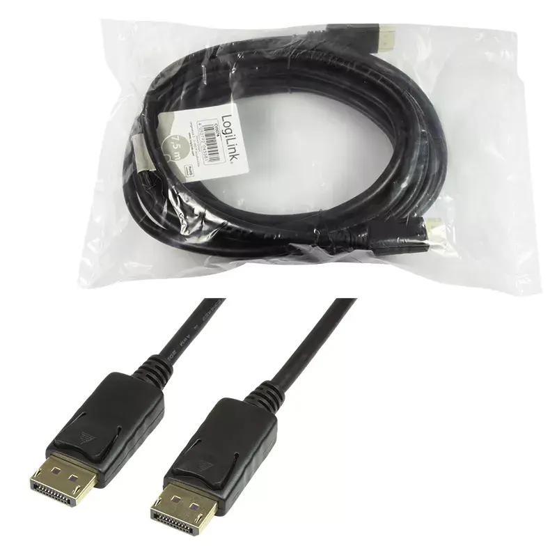 Cabo DisplayPort LogiLink CV0076 7,5 m preto