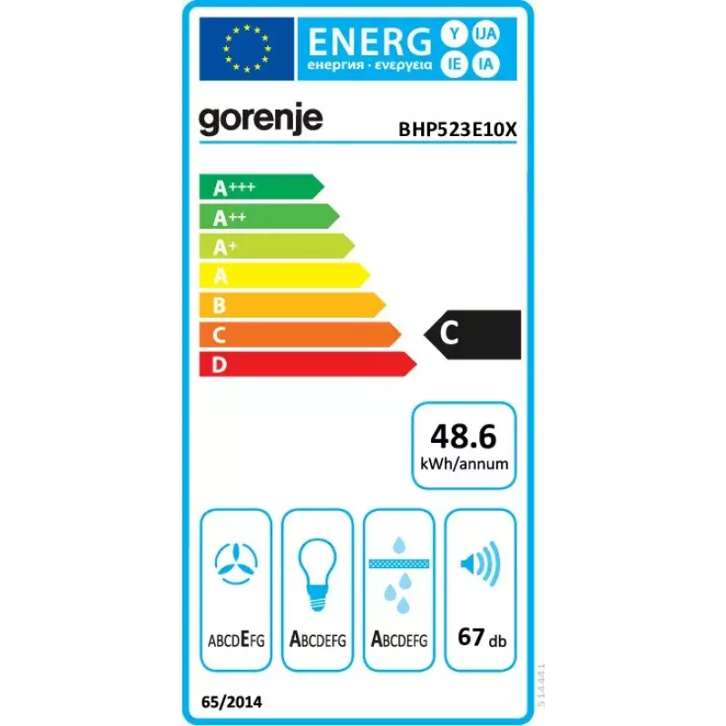 Exaustor Gorenje BHP523E10X semi-encastrado (extrátil) aço inoxidável 180 m³/h