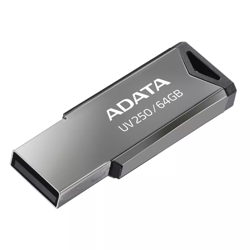 ADATA UV250 pen USB de 64 GB, USB 2.0, metal, prateada