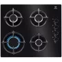 Placa de fogão a gás de encastrar Electrolux EGG6407K preta 59 cm 4 zonas de cozedura