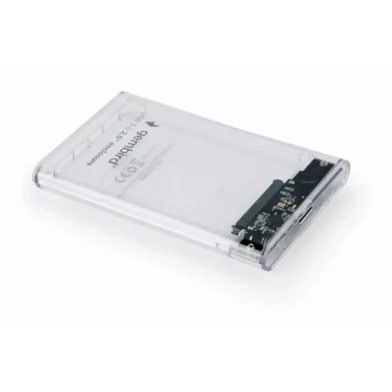 Caixa GEMBIRD USB 3.0 para disco SATA de 2,5 polegadas 9,5 mm, plástico transparente