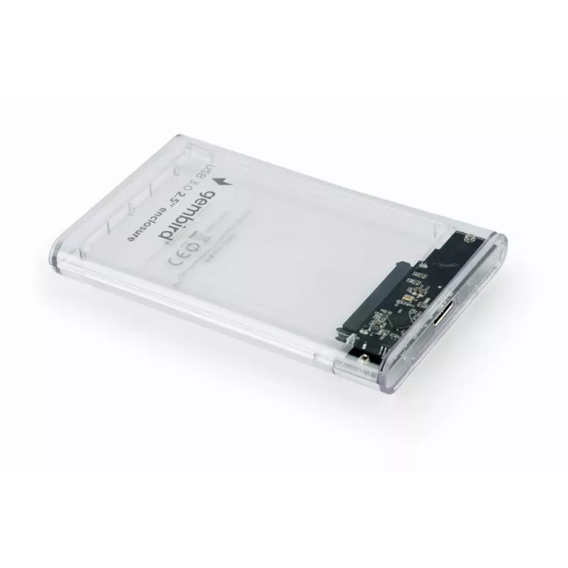 Caixa GEMBIRD USB 3.0 para disco SATA de 2,5 polegadas 9,5 mm, plástico transparente