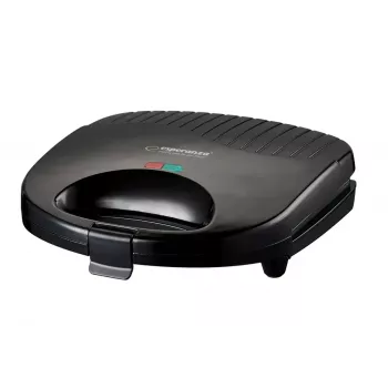 Máquina elétrica de tortilhas ESPERANZA EKT009 1000W, placas antiaderentes, 2 tortilhas, preta