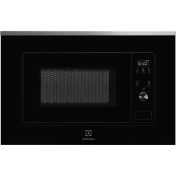 Micro-ondas solo Electrolux LMS2203EMX — 700 W, 20 L, aço inoxidável/preto, aparelho de encastrar (56×35×38 cm)
