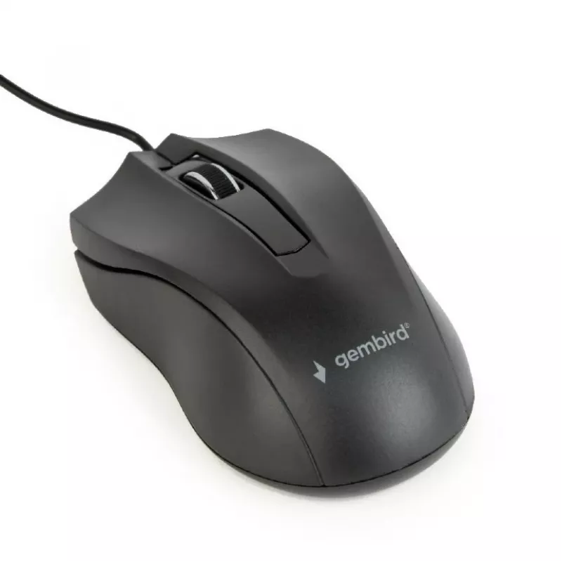 Rato ótico com fios para ambas as mãos Gembird MUS-3B-01 — USB Type-A, 1000 DPI, 3 botões, preto