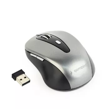 Rato ótico sem fios GEMBIRD MUSW-4B-04-BG – 4 botões preto/cinzento-espacial