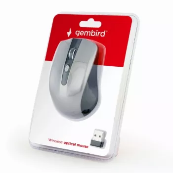 Rato ótico sem fios GEMBIRD MUSW-4B-04-BG – 4 botões preto/cinzento-espacial