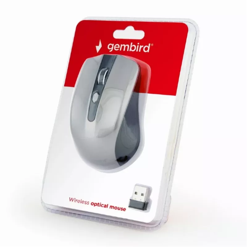 Rato ótico sem fios GEMBIRD MUSW-4B-04-BG – 4 botões preto/cinzento-espacial