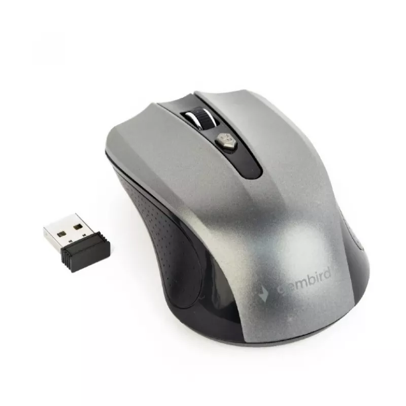 Rato ótico sem fios GEMBIRD MUSW-4B-04-BG – 4 botões preto/cinzento-espacial