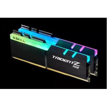 DIMM 16 GB DDR4-3600 (2x 8 GB) kit duplo, memória RAM preta, F4-3600C18D-16GTZRX, Trident Z RGB, INTEL XMP
