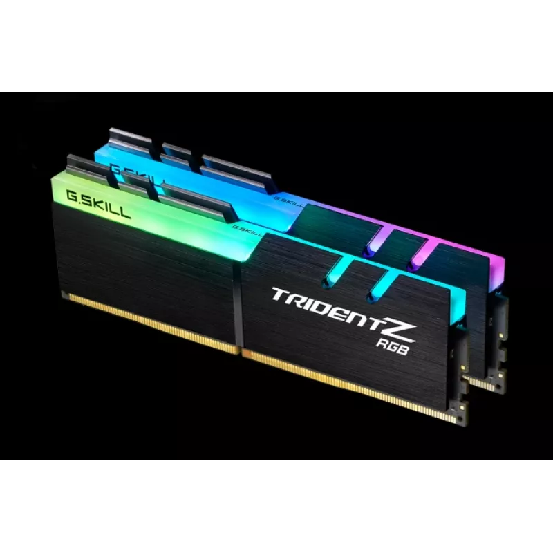 DIMM 16 GB DDR4-3600 (2x 8 GB) kit duplo, memória RAM preta, F4-3600C18D-16GTZRX, Trident Z RGB, INTEL XMP