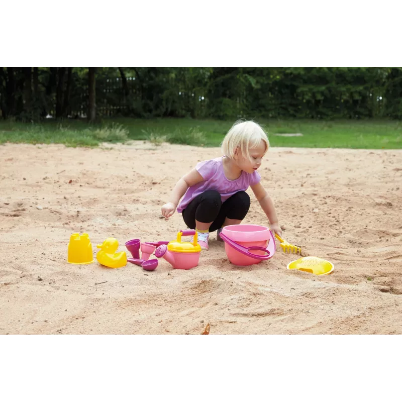 Lena Happy Sand Girls I 10 unid., conjunto de brinquedo de areia, a partir de 1 ano, rosa, amarelo