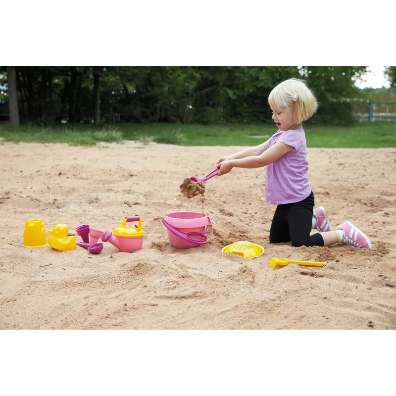 Lena Happy Sand Girls I 10 unid., conjunto de brinquedo de areia, a partir de 1 ano, rosa, amarelo