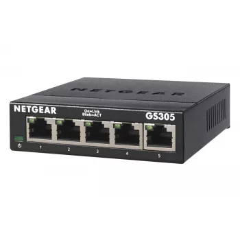 NETGEAR GS305 Gigabit Ethernet não gerido L2 (10/100/1000) preto