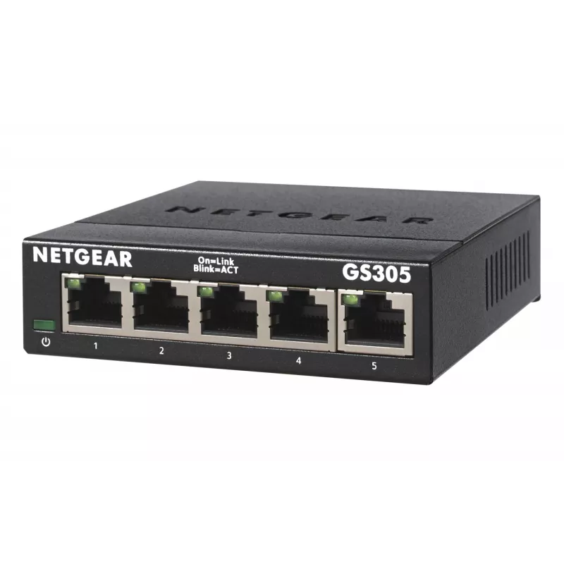 NETGEAR GS305 Gigabit Ethernet não gerido L2 (10/100/1000) preto