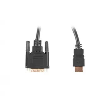 Cabo LANBERG HDMI(m)->DVI-d(m)(24+1) Dual Link com conectores 4k banhados a ouro - 1.8m preto