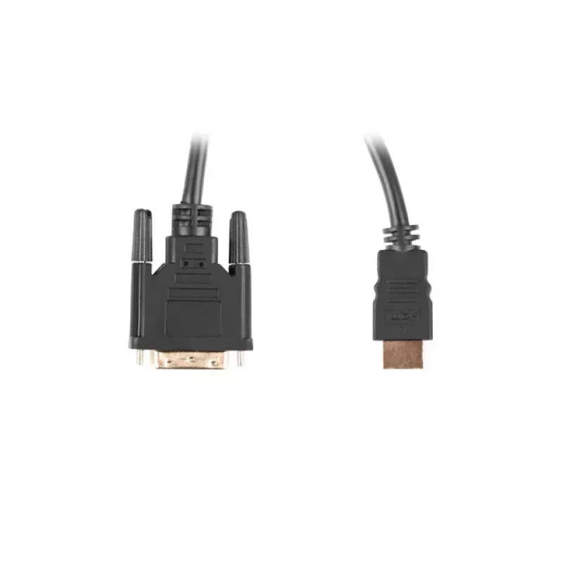 Cabo LANBERG HDMI(m)->DVI-d(m)(24+1) Dual Link com conectores 4k banhados a ouro - 1.8m preto