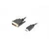 Cabo LANBERG HDMI(m)->DVI-d(m)(24+1) Dual Link com conectores 4k banhados a ouro - 3m preto