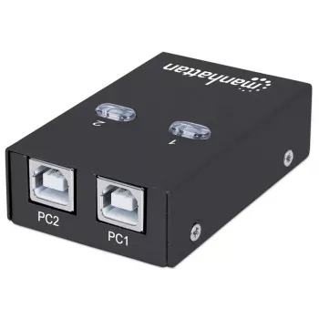 Comutador de partilha USB MANHATTAN 162005, USB 2.0 Type-B, 2 portas, 480 Mbit/s, cabo 1,5 m, branco