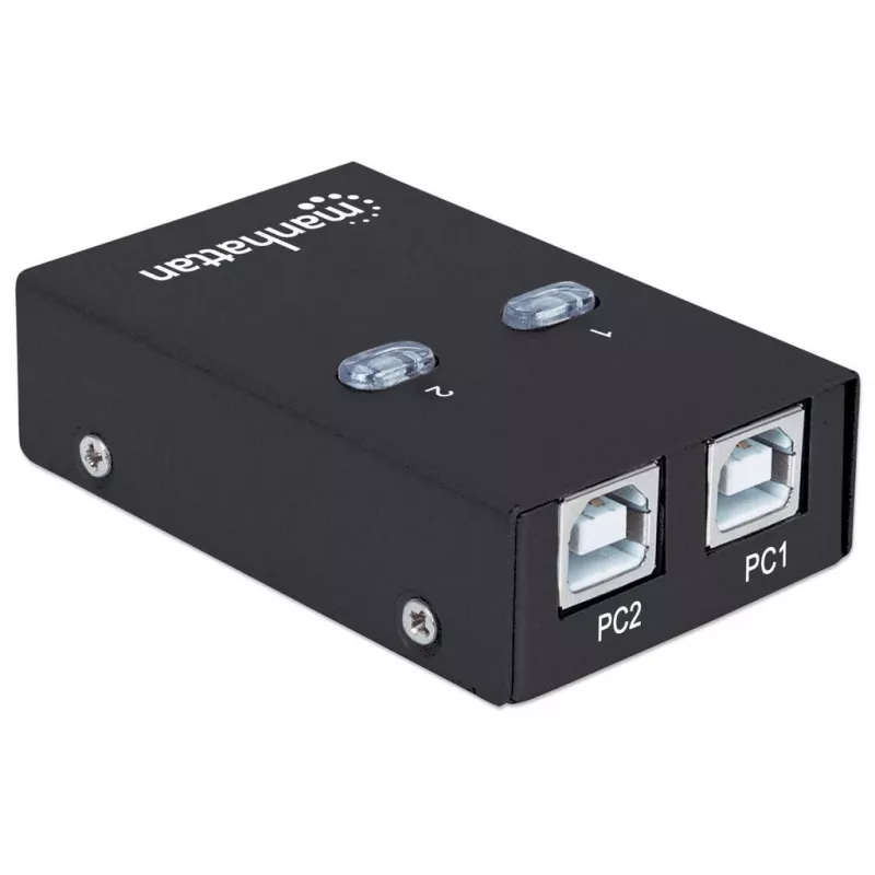 Manhattan 162005 comutador USB 2.0 automático de partilha, 2 portas, 480 Mbps