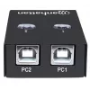 Manhattan 162005 comutador USB 2.0 automático de partilha, 2 portas, 480 Mbps