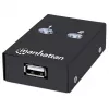 Manhattan 162005 comutador USB 2.0 automático de partilha, 2 portas, 480 Mbps