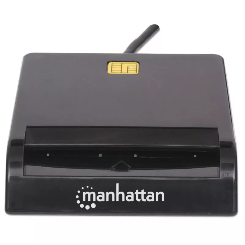 Manhattan 102049 leitor de cartões inteligentes de contacto, USB-A 2.0, 12 Mbps, cabo 1,05 m, preto, caixa em ABS