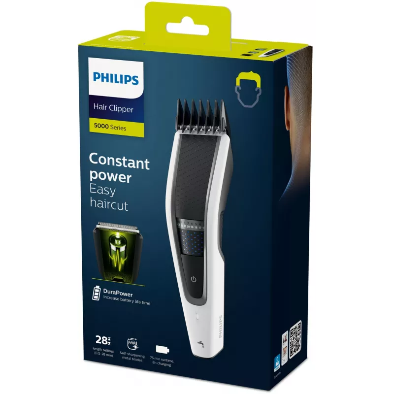 Máquina de cortar cabelo / aparador de barba Philips Série 5000 HC5610/15, preto, branco 28 níquel-hidreto metálico (NiMH)