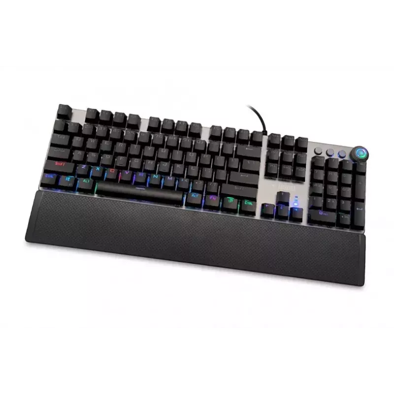 Teclado mecânico gaming com fios IBOX AURORA K-4 — QWERTY, 108 teclas, retroiluminação LED ajustável, à prova de água, USB, cabo 1,6 m