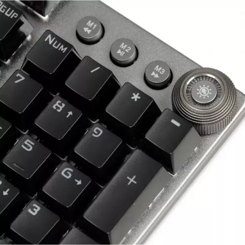 Teclado mecânico gaming com fios IBOX AURORA K-4 — QWERTY, 108 teclas, retroiluminação LED ajustável, à prova de água, USB, cabo 1,6 m