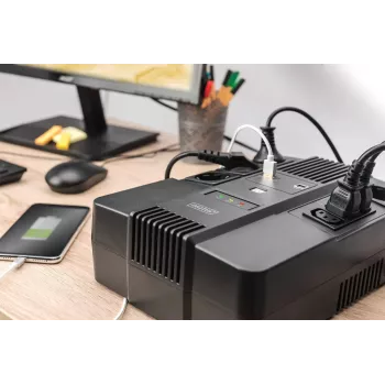 UPS ALLINONE DIGITUS 600VA/360W LED 12V 7AH 4XCEE 7/7 3XIEC C13 USB RJ45